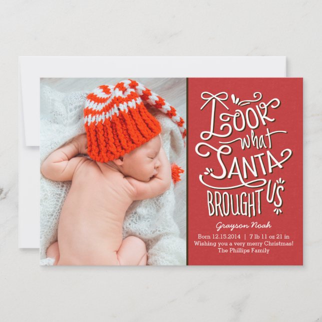 Carte chrétienne de From Santa Birth Announcement (Devant)