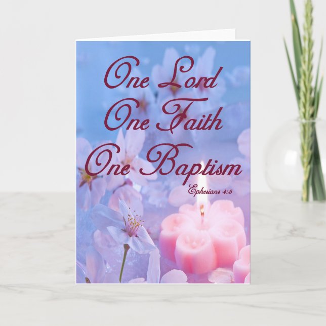 Carte chrétienne pour le Baptême Adulte Style trad (Devant)