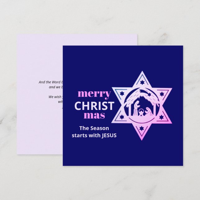 Carte CHRIST de la Nativité chrétienne moderne (Devant / Derrière)