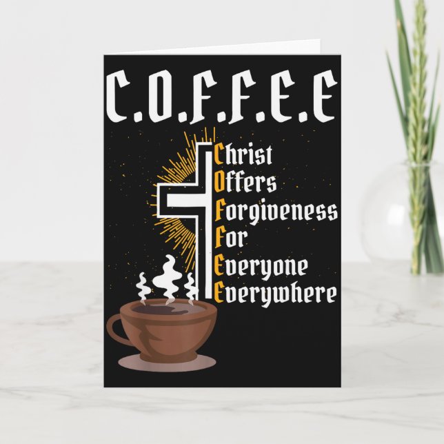 Carte Christ du Café Offre le Pardon Pour Tout le Monde  (Devant)