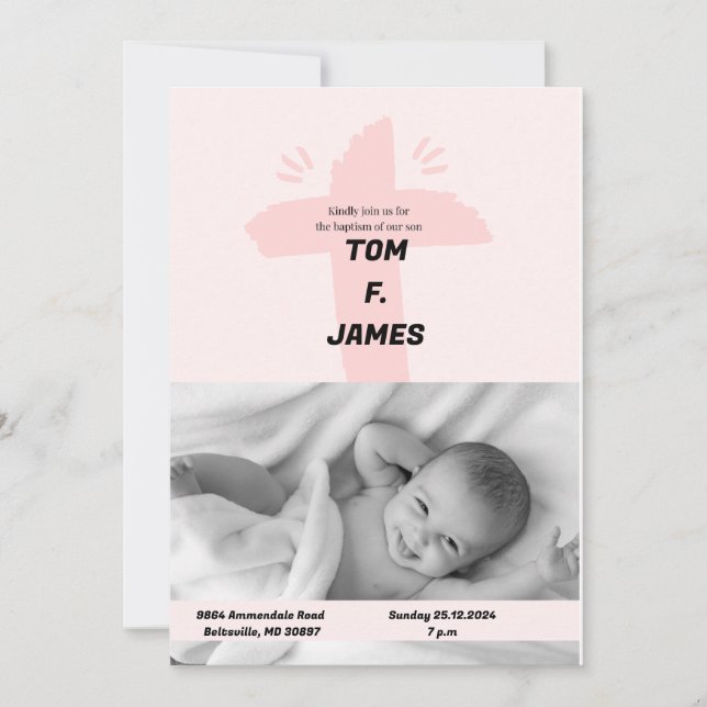 Carte Christening pour bébé (Devant)