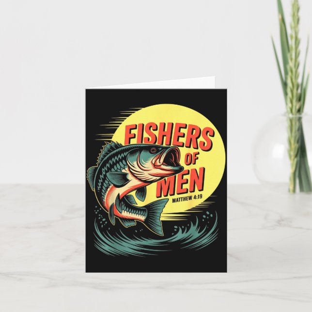 Carte Christian Angler Fishers Of Men Matthew 4 19 Verse (Devant)