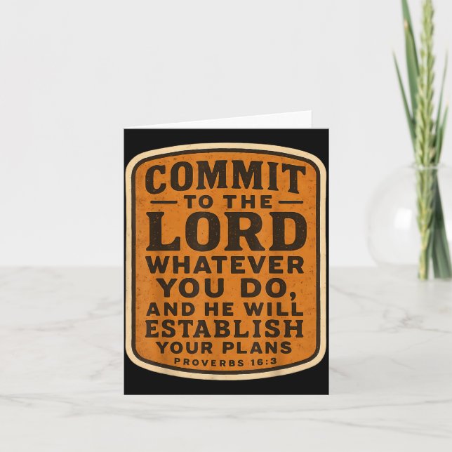 Carte Christian Bible Commit To The Lord Whatever You Do (Devant)