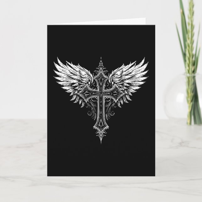 Carte Christian Cross Angel Religious  (Devant)