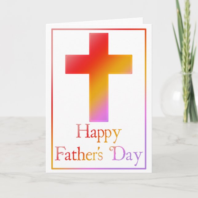 Carte Christian Cross Design 10 Happy Fête des pères Car (Devant)