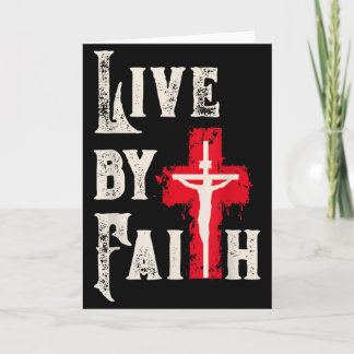 Carte Christian Cross Scripture Live By Faith 