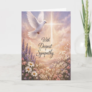 Carte Christian Dove and Cross Sympathy Card