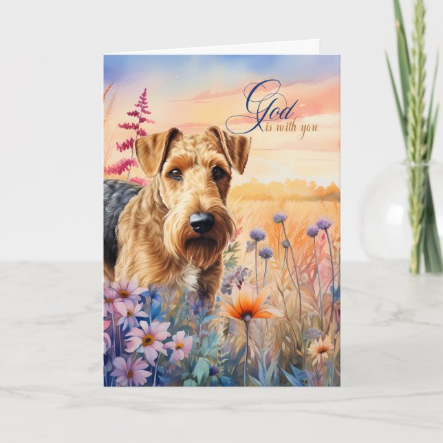 Carte Christian Encouragement Airedale Terrier Chien (Devant)