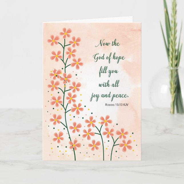 Carte Christian Encouragement Espoir Joie et Paix Simple (Devant)