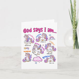 Carte Christian God Dit Que Je Suis Unicorne Bible Verse
