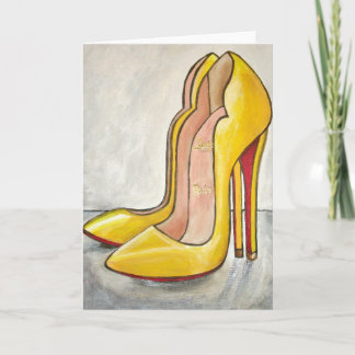 Carte Christian Louboutin Rouge jaune Bas talons hauts