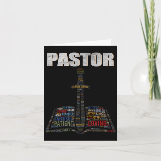 Carte Christian Minister Word Cloud Church Pastor Apprec (Devant)