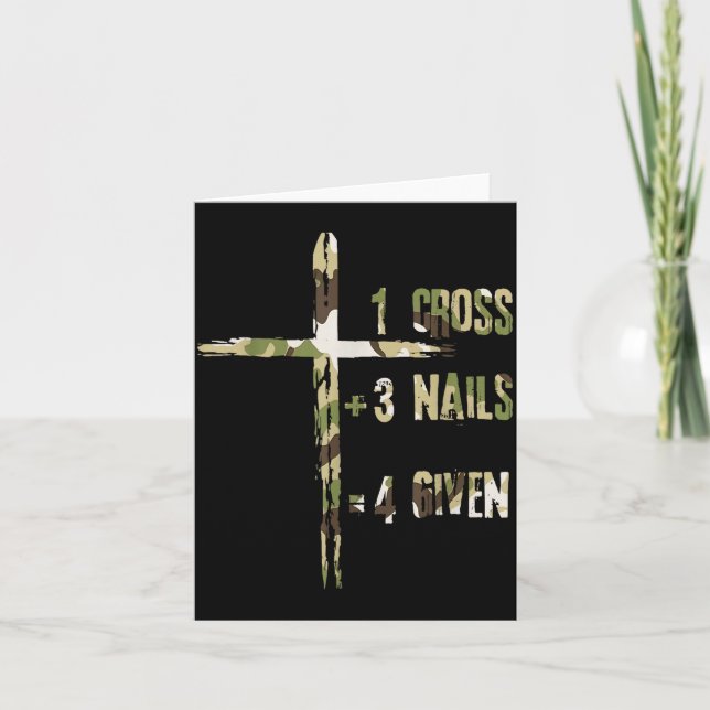 Carte Christian One Cross Plus Three Nails Equals Forgiv (Devant)