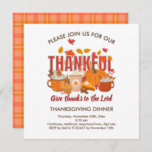 Carte Christian Plaid Citrouille REMERCIEUSEMENT Thanksg