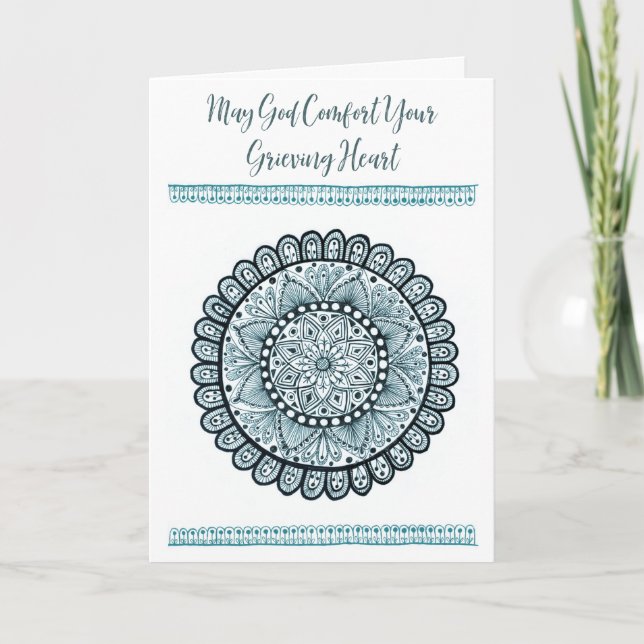 Carte Christian Sympathy avec médaillon vert (Devant)