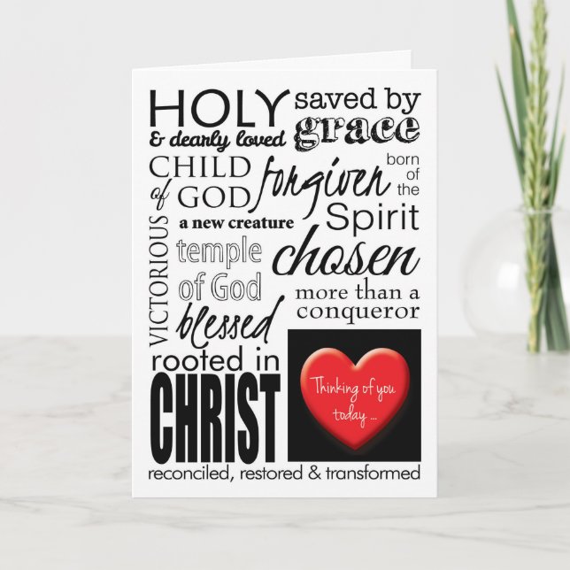Carte Christian Thinking of You Card Graphic Typographie (Devant)
