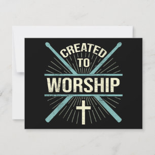 Carte Christian Worship Band Créé Pour Adorer Drummer
