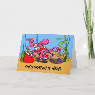 Carte Christmania est ici Père Noël Octopus Wrestling Ma