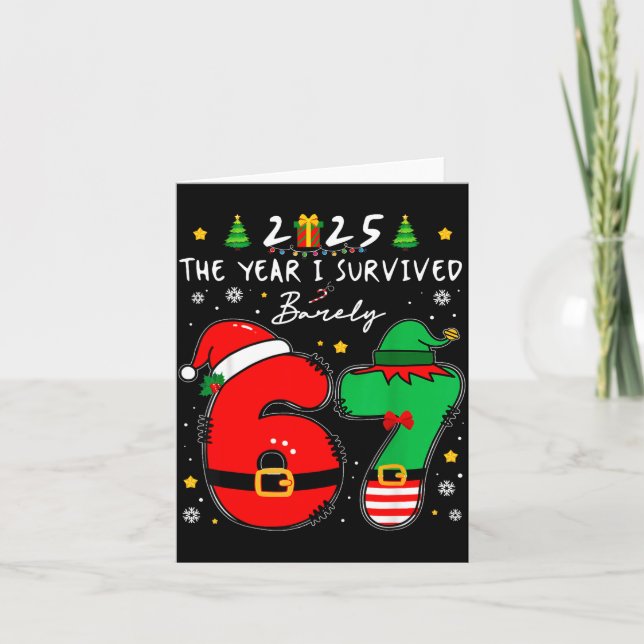Carte Christmas 2025 The Year I Barely Survived Six Seve (Devant)