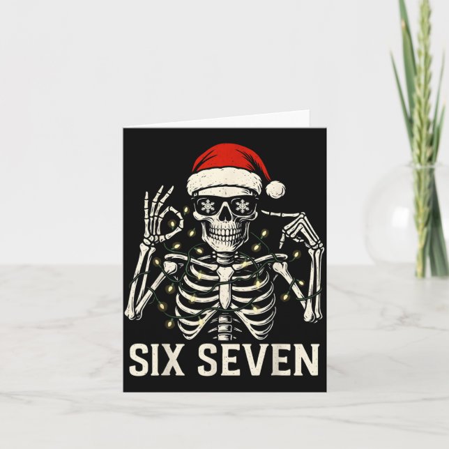 Carte Christmas 67 Meme Skeleton With Santa Hat For Men  (Devant)
