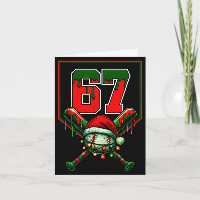 Carte Christmas Baseball Drip Number 67 Player Or 67th B (Devant)