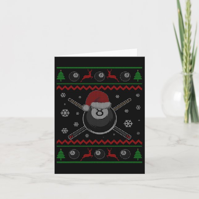 Carte Christmas Billard Pool Snooker Sport Player Funn (Devant)