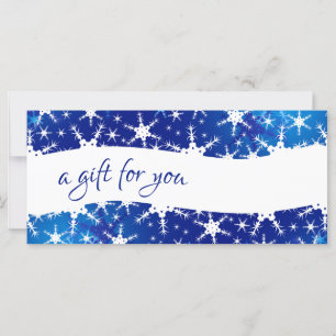 Carte Christmas Blue Winter Snowflakes Certificat cadeau