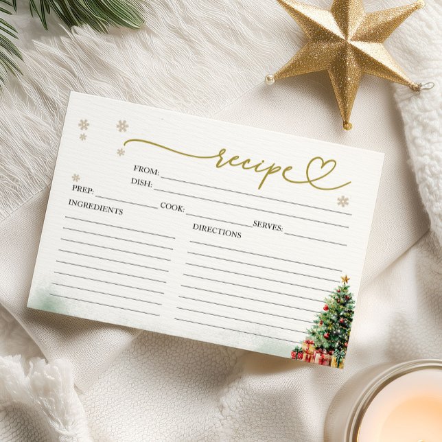 Carte Christmas Bridal Shower Shower Recipe Cards (Créateur téléchargé)