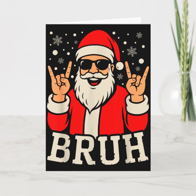 Carte Christmas Bruh Meme Funny Santa Claus Teen Boys Ki (Devant)