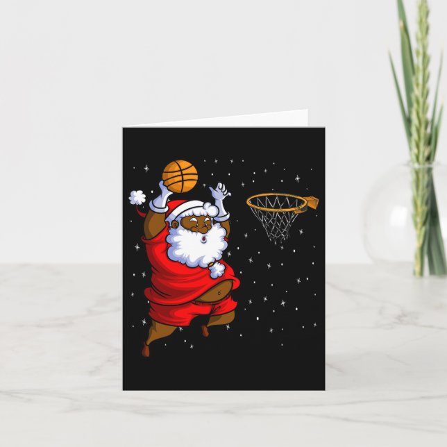 Carte Christmas Bysketbyll Black African American Père N (Devant)