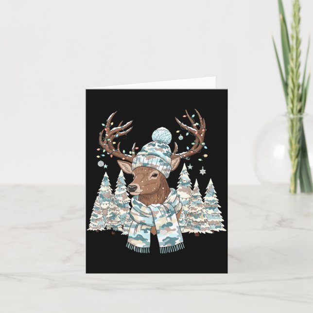 Carte Christmas Camo Hunting Reindeer Pajamas With Deer  (Devant)