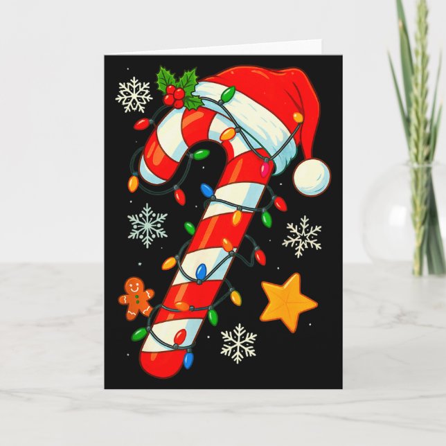 Carte Christmas Candy Cane Santa Hat Xmas Kids Toddler Y (Devant)