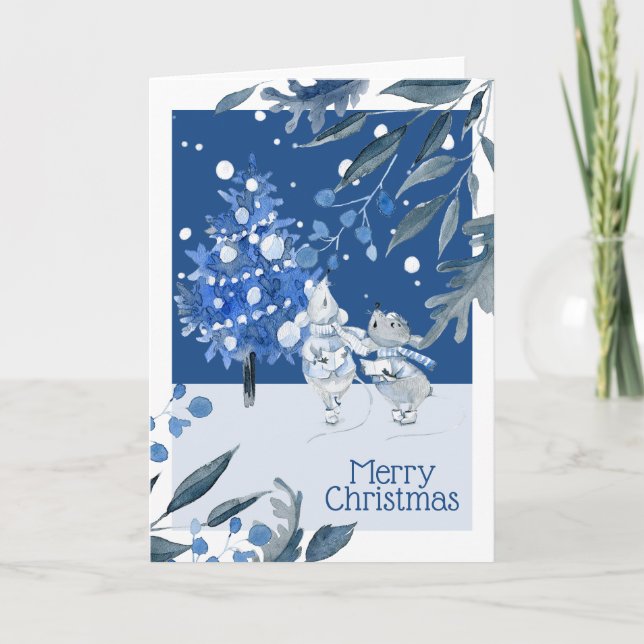 Carte Christmas Carol Singer Mice (Devant)
