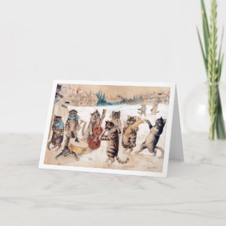 Carte Christmas Carol Singing, Louis Wain Card