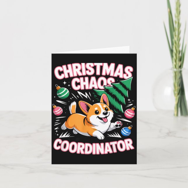 Carte Christmas Chaos Coordinator Xmas Puppy Funny Welsh (Devant)