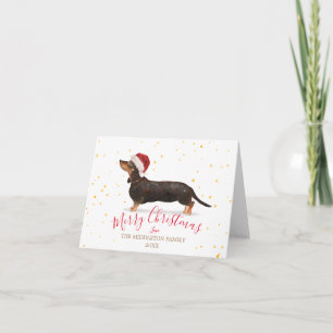 Carte Christmas Chien Dachshund Gold Photo Joyeux