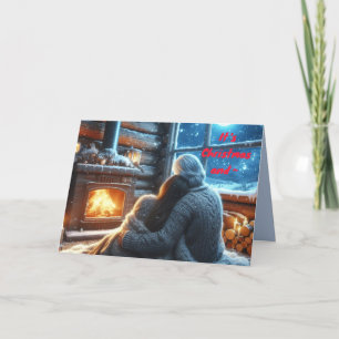 CARTE CHRISTMAS COUPLE FIRESIDE
