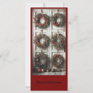 Carte Christmas Door Wreath Holiday Personalized Card