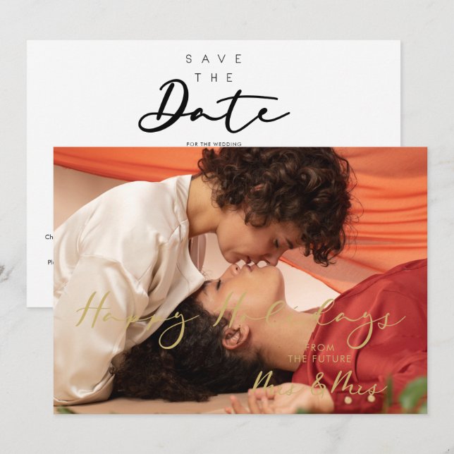 Carte Christmas Fake Golden Future Mrs & Mrs Christmas (Devant / Derrière)