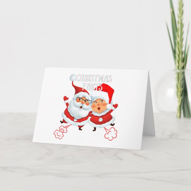Carte Christmas Farts Père Noël & Mrs Clause (Devant)