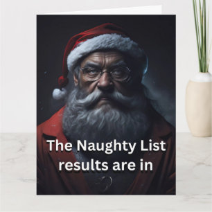 Carte Christmas Funny Novelty NAUGHTY LIST RÉSULTATS EN