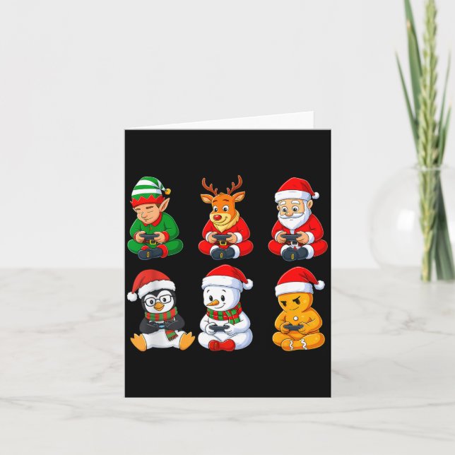 Carte Christmas Gamer Boys Video Games Santa Elf Reindee (Devant)
