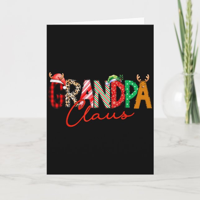 Carte Christmas Grandpa Coquette Bow Grandpa Claus Chris (Devant)