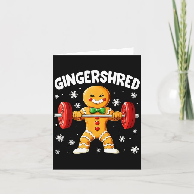Carte Christmas Gym Gingerbread Gingershred Xmas Workout (Devant)