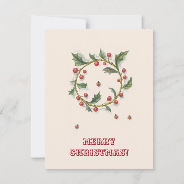 Carte Christmas Holy and Ladybugs (Devant)