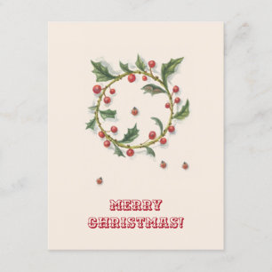 Carte Christmas Holy and Ladybugs