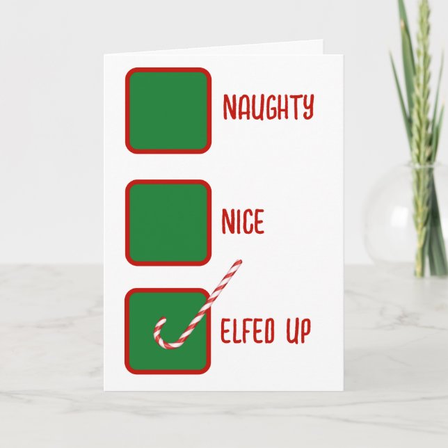 Carte Christmas Humor Naughty Or Nice Check Boxes  (Devant)