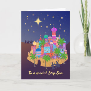 Carte Christmas Joy Bethlehem pour Stepson Card