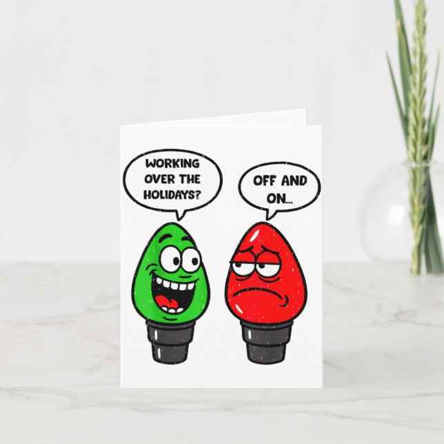 Carte Christmas Lights Joke Light Bulb Working Off On Pu (Devant)