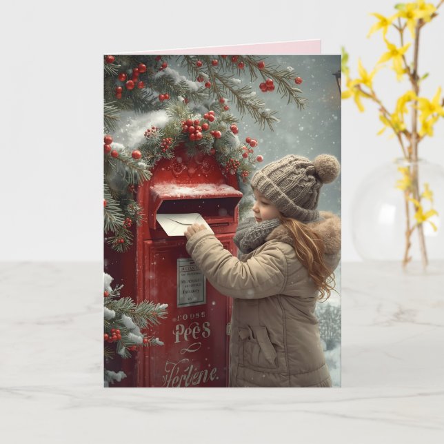 Carte Christmas mailbox warm festive holiday message (Fleur jaune)